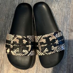 Tory Burch Snakeskin Slides